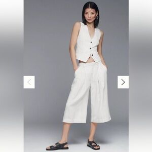 Maeve Cropped Wide-Leg Trousers - Medium